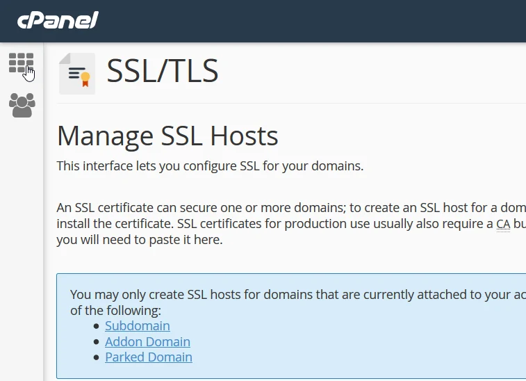 manage SSL hosts