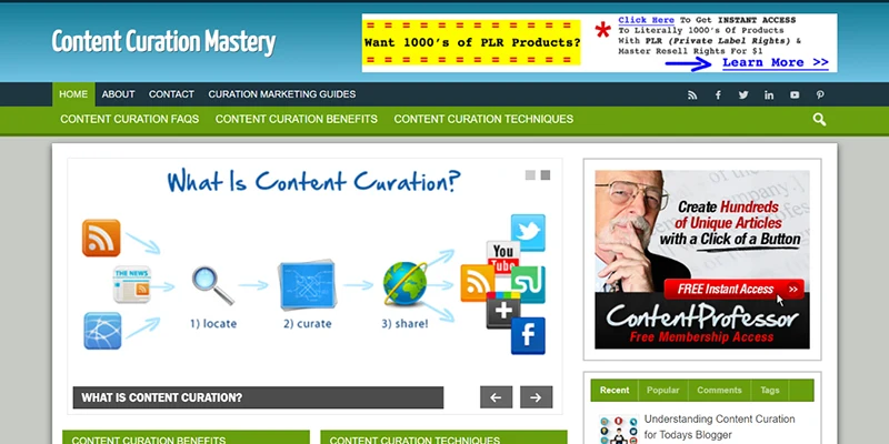 content curation done-for-you website