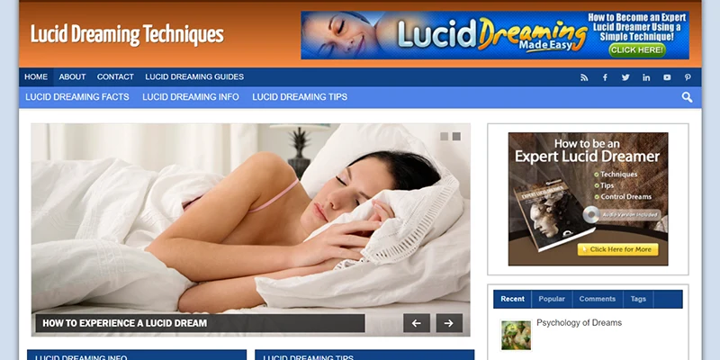 lucid dreaming WP website