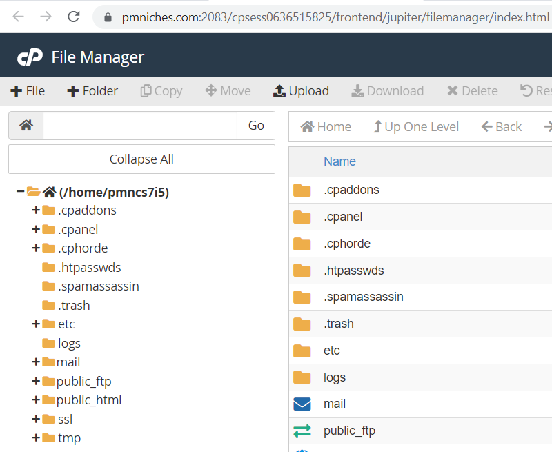 file manager page