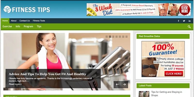 fitness tips ready made website