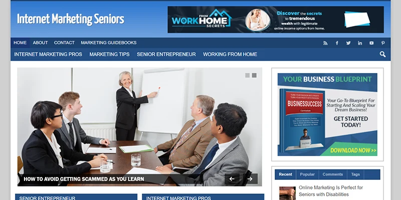 internet marketing for seniors website
