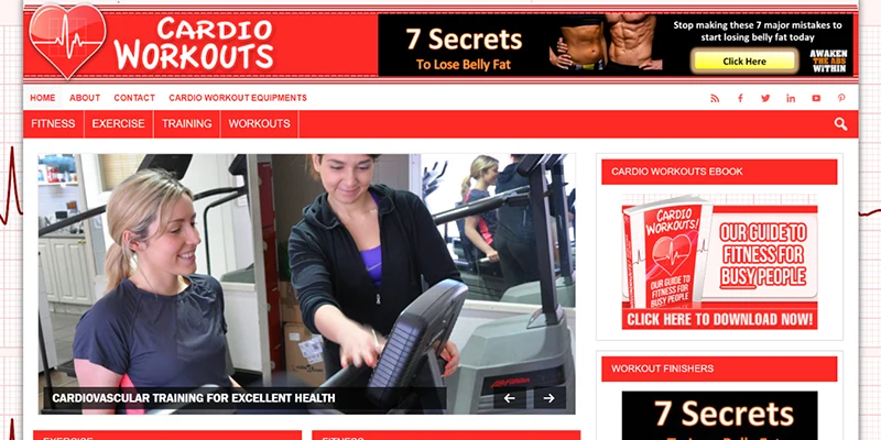 cardio workouts affiliate website