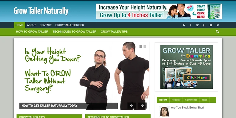 grow taller affiliate website