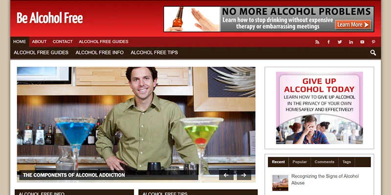 be alcohol free WP website
